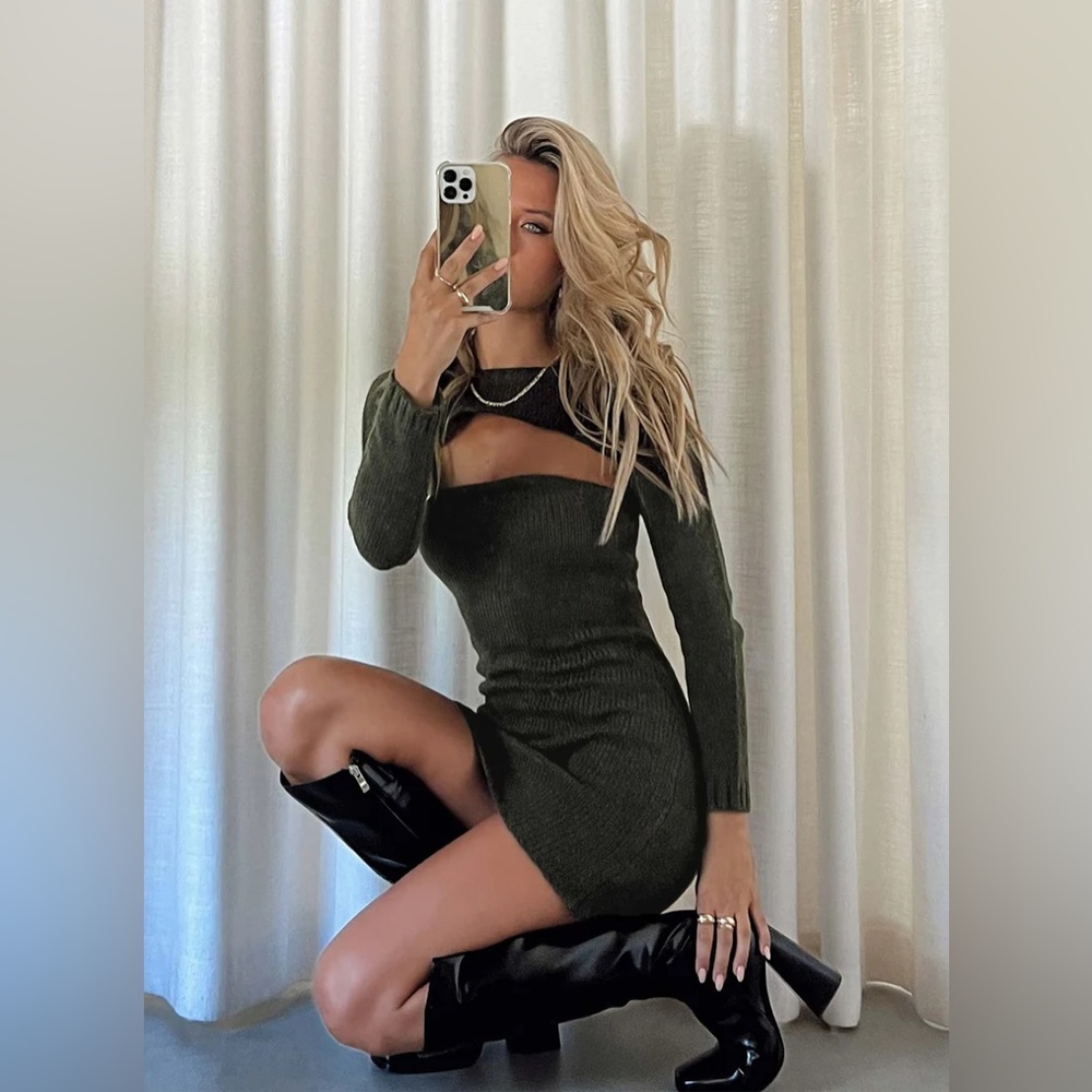 Olive Knit 2 Piece Set